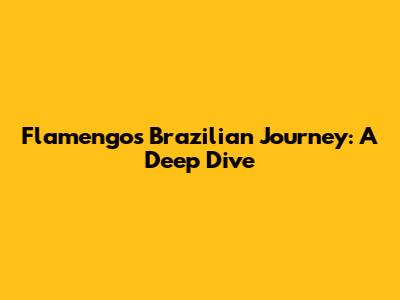 Flamengo's Brazilian Journey: A Deep Dive