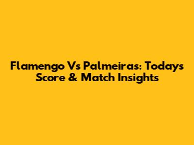 Flamengo Vs Palmeiras: Today's Score & Match Insights