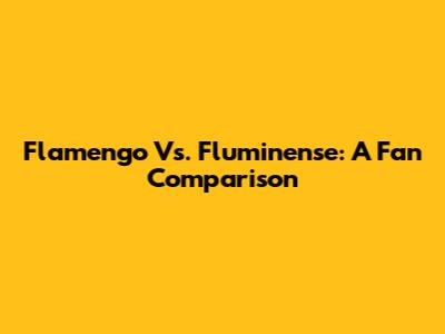 Flamengo Vs. Fluminense: A Fan Comparison
