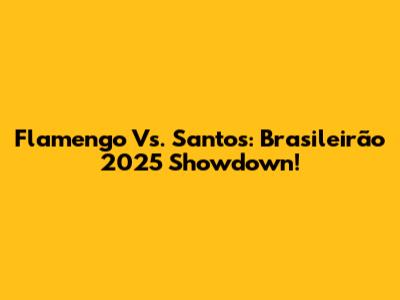 Flamengo Vs. Santos: Brasileirão 2025 Showdown!