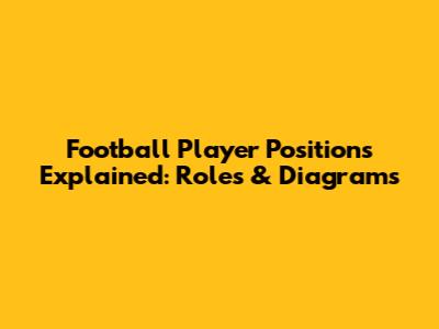Football Player Positions Explained: Roles & Diagrams
