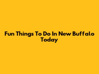 Fun Things To Do In New Buffalo Today