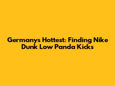 Germany's Hottest: Finding Nike Dunk Low Panda Kicks