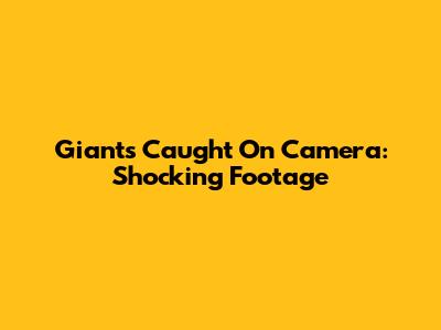 Giants Caught On Camera: Shocking Footage