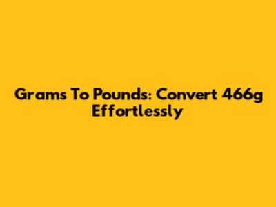 Grams To Pounds: Convert 466g Effortlessly
