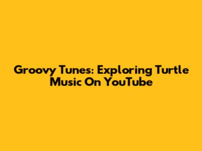 Groovy Tunes: Exploring Turtle Music On YouTube