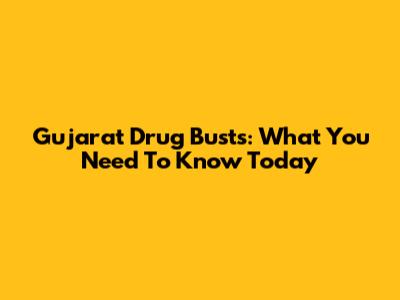Gujarat Drug Busts: What You Need To Know Today