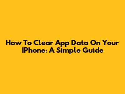 How To Clear App Data On Your IPhone: A Simple Guide