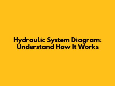 Hydraulic System Diagram: Understand How It Works