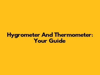 Hygrometer And Thermometer: Your Guide