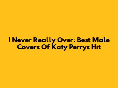 I Never Really Over: Best Male Covers Of Katy Perry's Hit