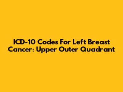 ICD-10 Codes For Left Breast Cancer: Upper Outer Quadrant