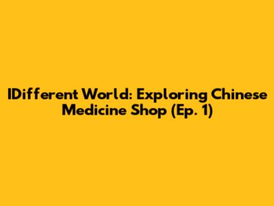 IDifferent World: Exploring Chinese Medicine Shop (Ep. 1)