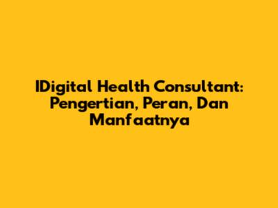 IDigital Health Consultant: Pengertian, Peran, Dan Manfaatnya