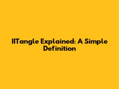 IITangle Explained: A Simple Definition