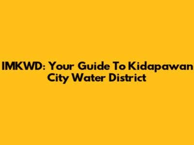 IMKWD: Your Guide To Kidapawan City Water District