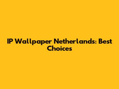 IP Wallpaper Netherlands: Best Choices