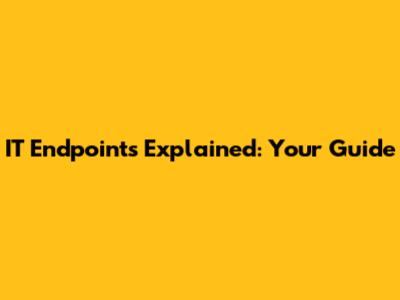 IT Endpoints Explained: Your Guide