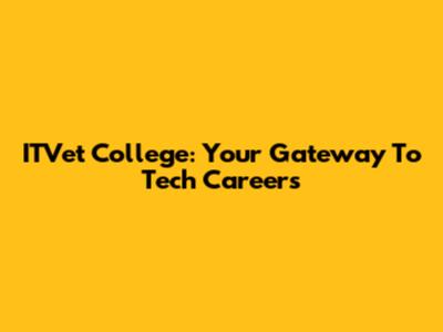 ITVet College: Your Gateway To Tech Careers