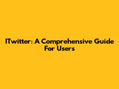 ITwitter: A Comprehensive Guide For Users