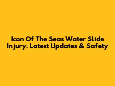Icon Of The Seas Water Slide Injury: Latest Updates & Safety