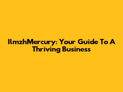 IlmzhMercury: Your Guide To A Thriving Business
