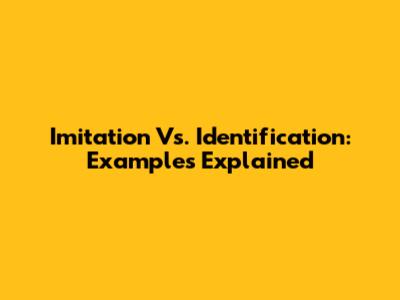 Imitation Vs. Identification: Examples Explained