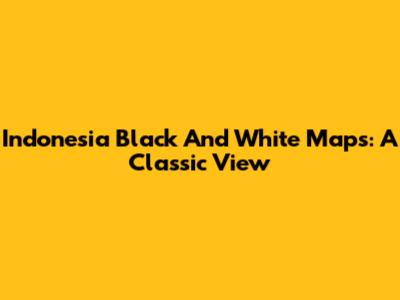 Indonesia Black And White Maps: A Classic View