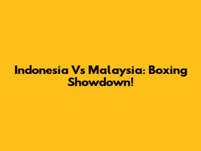 Indonesia Vs Malaysia: Boxing Showdown!