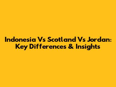 Indonesia Vs Scotland Vs Jordan: Key Differences & Insights