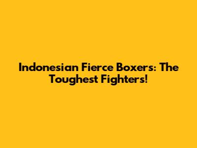 Indonesian Fierce Boxers: The Toughest Fighters!