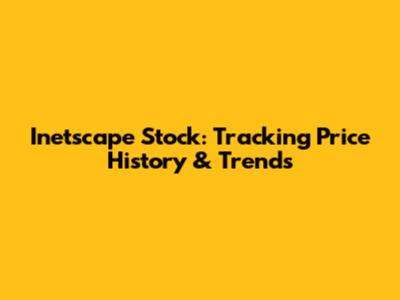 Inetscape Stock: Tracking Price History & Trends