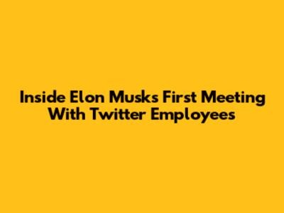 Inside Elon Musk's First Meeting With Twitter Employees