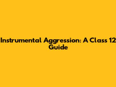Instrumental Aggression: A Class 12 Guide