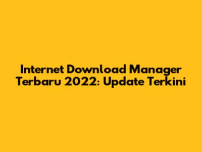 Internet Download Manager Terbaru 2022: Update Terkini