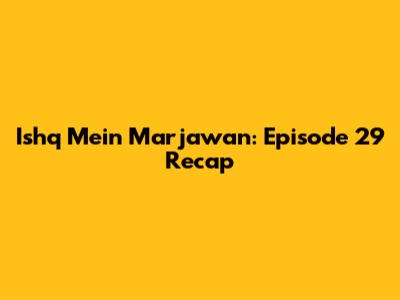 Ishq Mein Marjawan: Episode 29 Recap