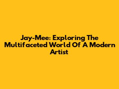 Jay-Mee: Exploring The Multifaceted World Of A Modern Artist