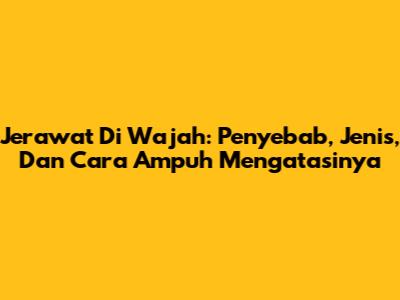 Jerawat Di Wajah: Penyebab, Jenis, Dan Cara Ampuh Mengatasinya