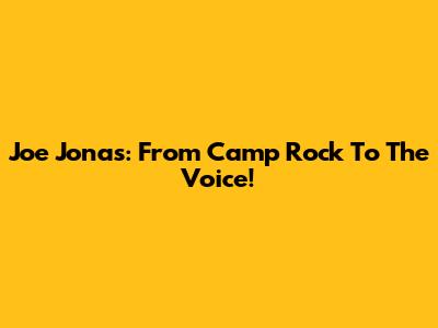 Joe Jonas: From Camp Rock To The Voice!