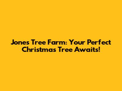 Jones Tree Farm: Your Perfect Christmas Tree Awaits!