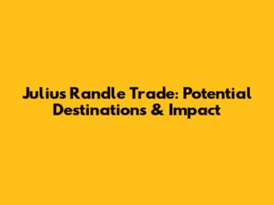 Julius Randle Trade: Potential Destinations & Impact