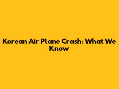 Korean Air Plane Crash: What We Know