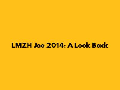 LMZH Joe 2014: A Look Back