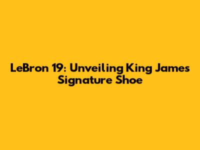 LeBron 19: Unveiling King James' Signature Shoe