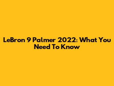 LeBron 9 Palmer 2022: What You Need To Know
