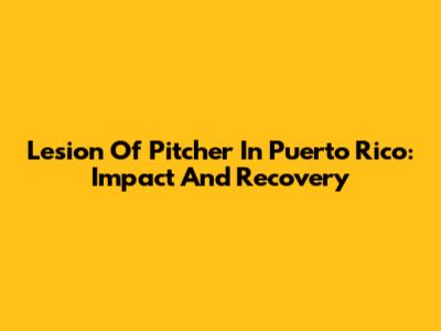 Lesion Of Pitcher In Puerto Rico: Impact And Recovery