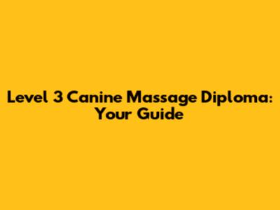 Level 3 Canine Massage Diploma: Your Guide