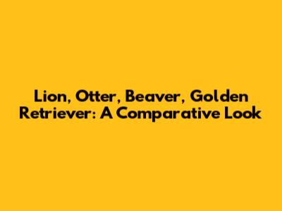 Lion, Otter, Beaver, Golden Retriever: A Comparative Look