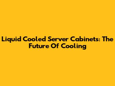 Liquid Cooled Server Cabinets: The Future Of Cooling