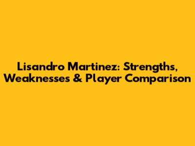 Lisandro Martinez: Strengths, Weaknesses & Player Comparison